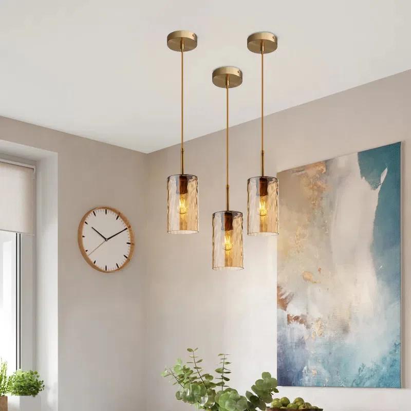 Modern Dining Table Pendant Lights Indoor Bedroom Bedside Creative Personality Staircase Water Ripple Glass Nordic Led Lamps