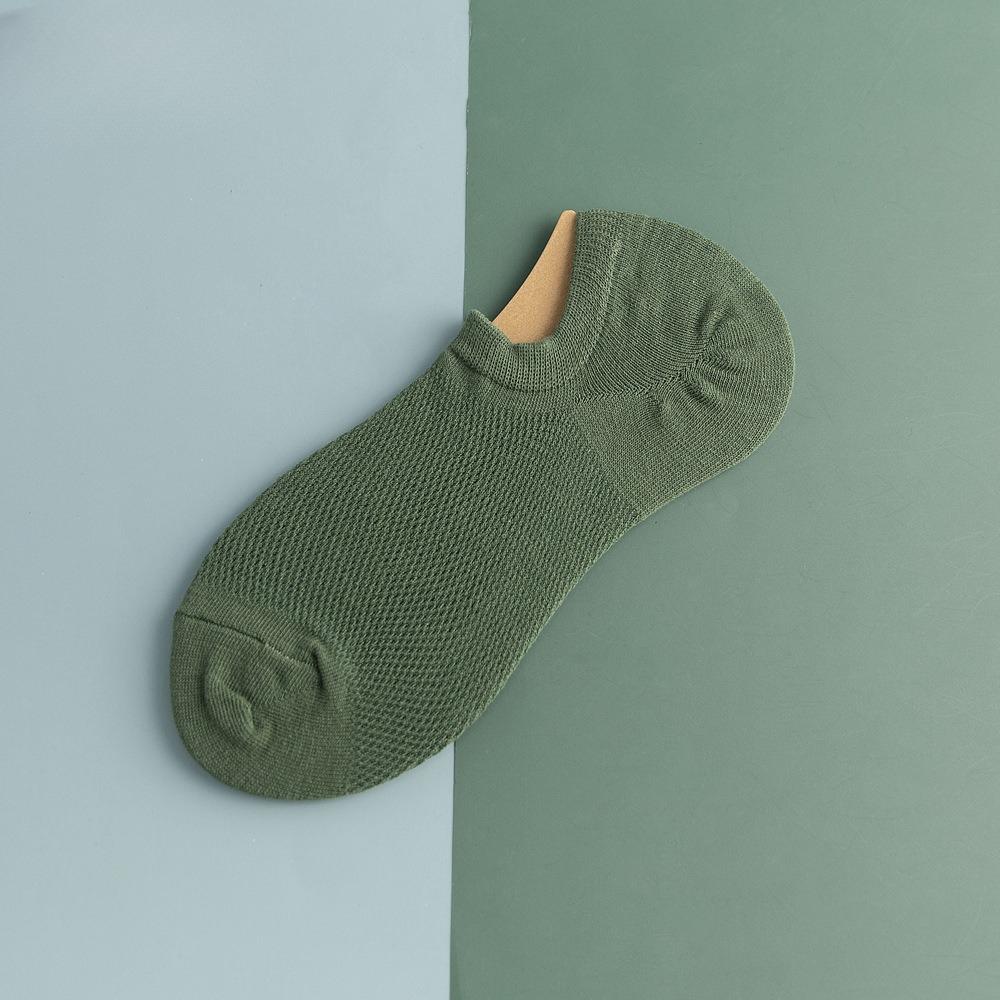 Men's Spring and Summer Thin Pure Color Sports Breathable Mesh Can Not Fall Off with The Boat Socks