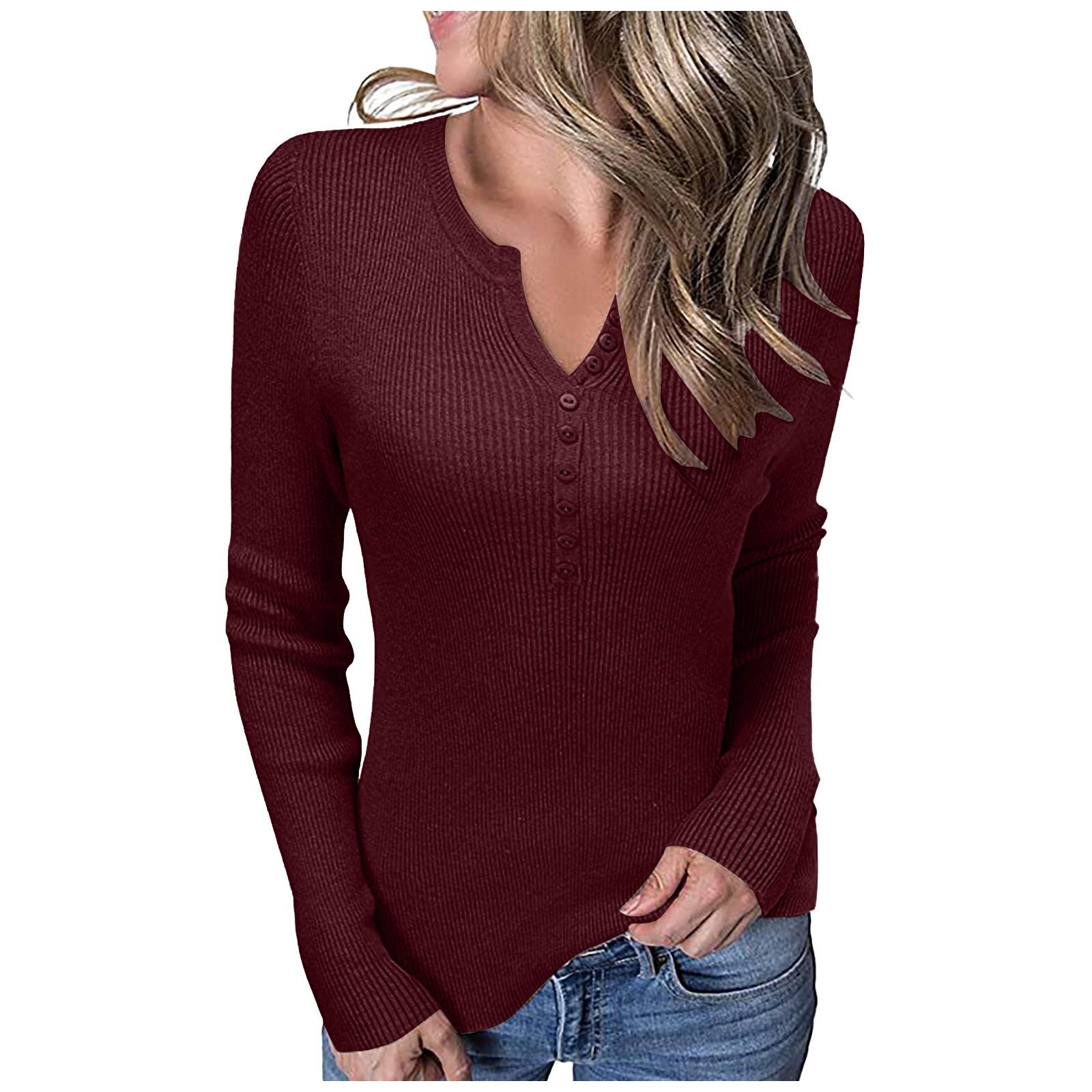 

Women s Chests Cutout Tunics Long Sleeve Shirts Scoop Neck Blouse Casual Tops XL винный
