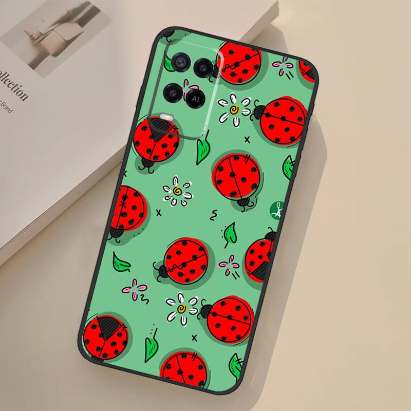 Ladybug Beetle Case For Oppo A76 A96 A16 A17 A18 A60 A80 A40 A38 A58 A78 A98 A94 A74 A54 A15 A57 A77 A5 Pro