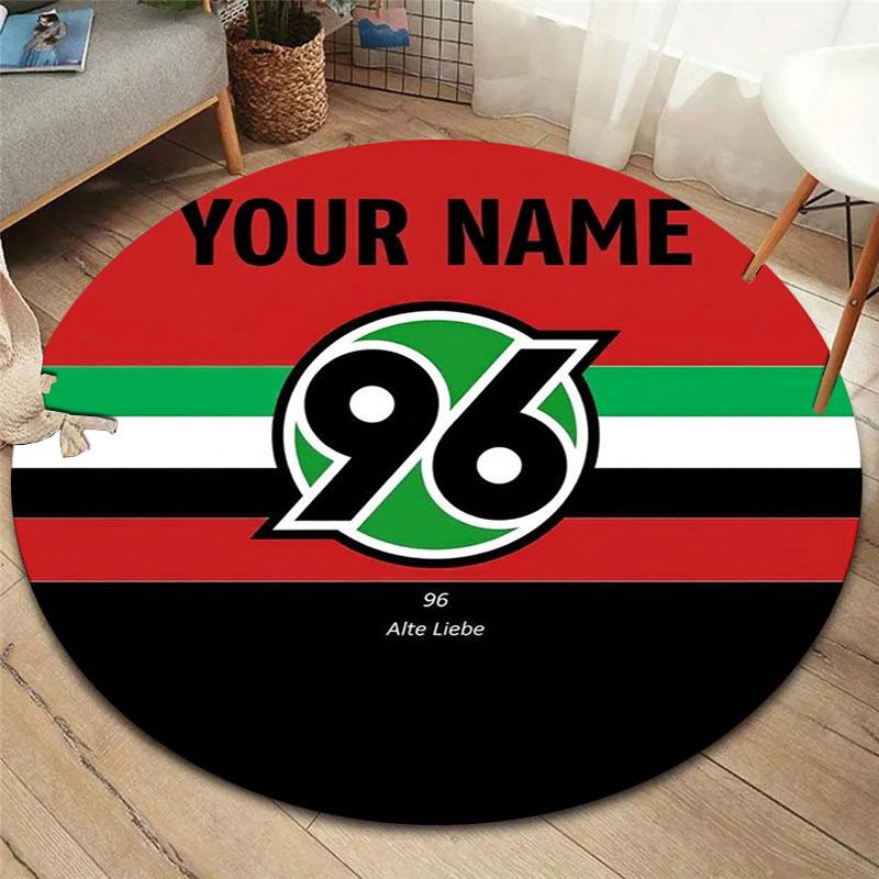 Hannover 96 Custom Name Round Area Rug,Carpet Rug for Living Room Bedroom Sofa Playroom Decor,Non-slip Floor Mat