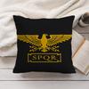 Goldener Reichsadler Rom SPQR Kissenbezug Seidiger Kurzer Plüsch Versteckter Reißverschluss Staubdichter Sofakissenbezug für Heimdekoration