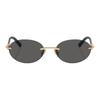 Tiffany & Co.. 3104D Markenlogo Metall Oval Sonnenbrille Damen Sonnenbrille Schwarz 0TF3104D-6216S4