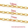 18K Gold-Plated Stainless Steel Chain: Cross, Twisted Rope, Oval DIY Necklace/Bracelet Link Chain