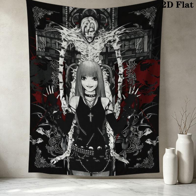 Death Note Wandteppich Ästhetischer Wandbehang Gedruckter Stoffdecke Dekorative Wandteppiche Für Schlafzimmer Wohnzimmer Heimdekoration