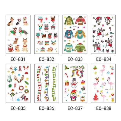 4 Sheet Luminous Christmas Temporary Tattoo Stickers Childrens Toys CuteTattoos Stickers for Kids Children Xmas Holiday Party Favors Supplies