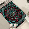 Vibrant Aztec Pattern Area Rug Crystal Velvet, Non-Slip Floor Mat for Living Room, Bedroom, and Outdoor Spaces, Intric