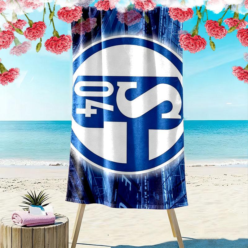 Schalke 04 Logo Print Beach Towel, Large Soft Quick Dry Towel for Beach Camping Swimming