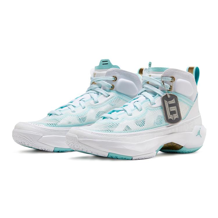 New Jordan 37 'GUO' High Top Basketball Shoes White Mint Blue Asian Version Teenagers DX3381-173