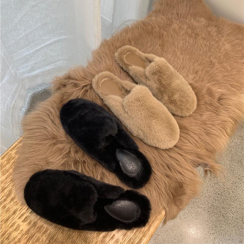 2025 Hochwertige und langlebige Herbst-Winter-Hausschuhe Damenmode Plüsch-Fell-Pantoletten Flip-Flops Warmer Slipper Wohnzimmerschuh