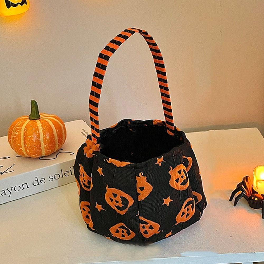 Gifts Pouch Halloween Candy Bag Cloth Stuffed Cotton Tote Bags Kawaii Pumpkin Candy Bucket  Gift