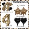 Super sized 40inch leopard print digital balloon with leopard print pentagram and black heart balloon for birthday party decor