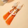 Colorful Halloween Earrings Tassel Ear Jewelry Accessories Creative Pumpkin Earrings  Hipster