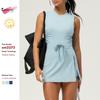 Export New Summer Cool Feeling Sports Dress Casual Quick-Drying Fitness Open Back Dance Dress Yoga Tennis Skirt