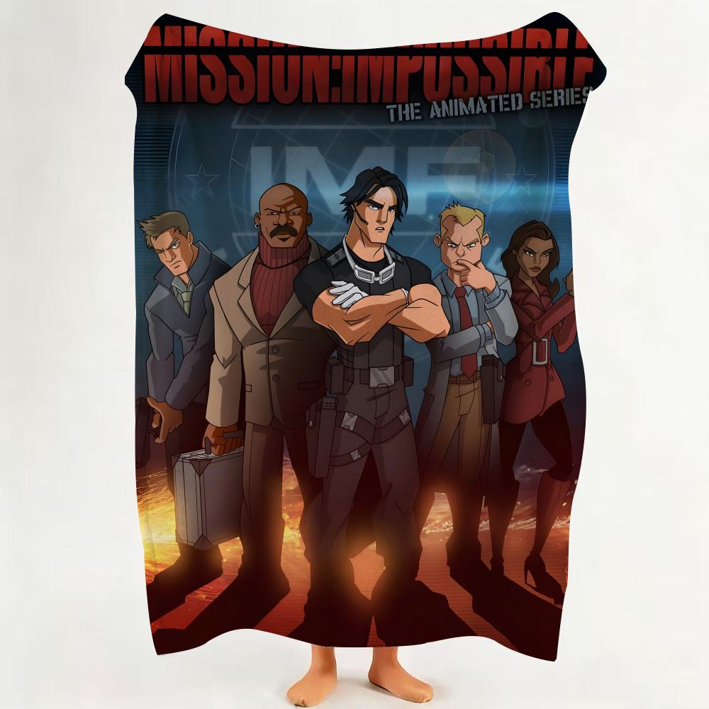 Movie M Mission I Impossible  Flannel  Blanket Suitable for Sofa Living Room Bedroom