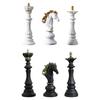 3 Pieces Chess Pieces Statues Gift Home Furnishing Collectible Resin Sculptures for Bookshelf Farmhouse Office Tabletop Bedroom