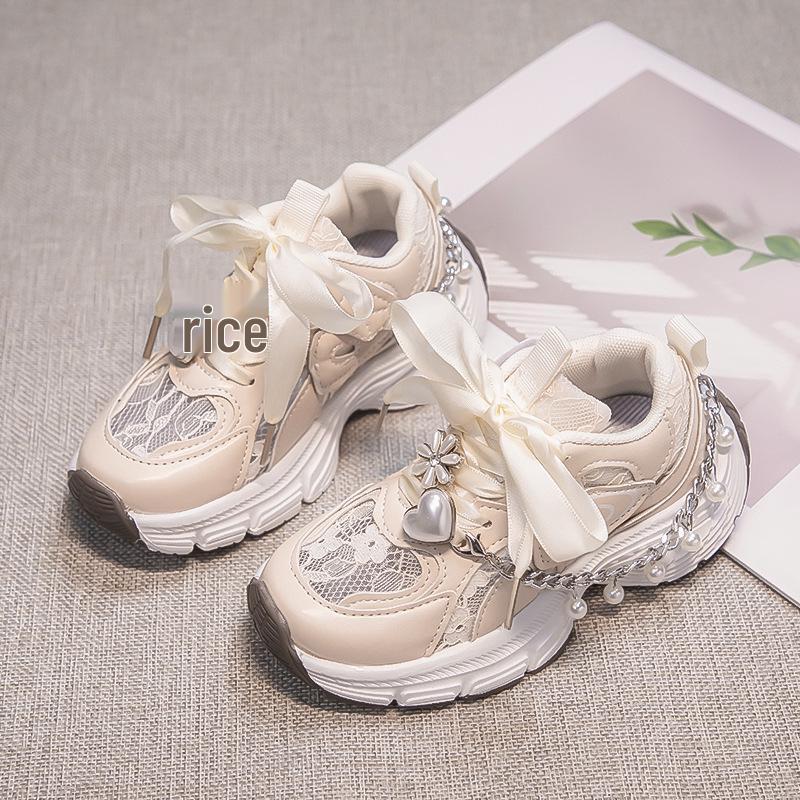 

Весна 2025 Модные сетчатые кроссовки для девочек: Детские кроссовки в стиле «папиных» 26 грязно-белый