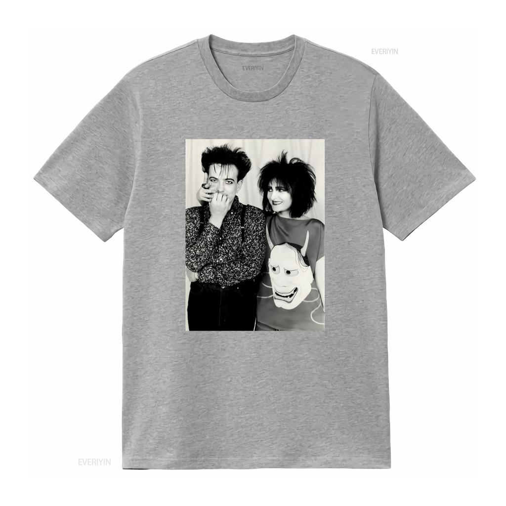 Vintage Robert Smiths and Siouxsie Sioux Print T Shirt Retro Punk Style Fashion vintage Washed Stylish Breathable