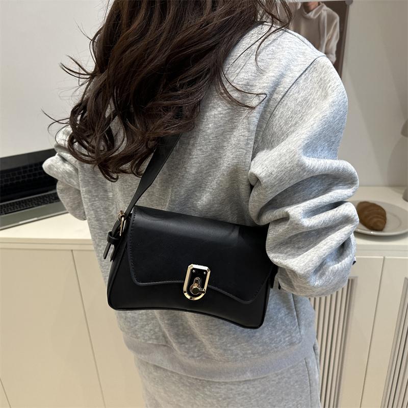 Classic Women's Crossbody Shoulder Bags 2025 Summer Autumn Textured PU Leather Small Square Bag Lady Daily Commuter Satchel Handbags