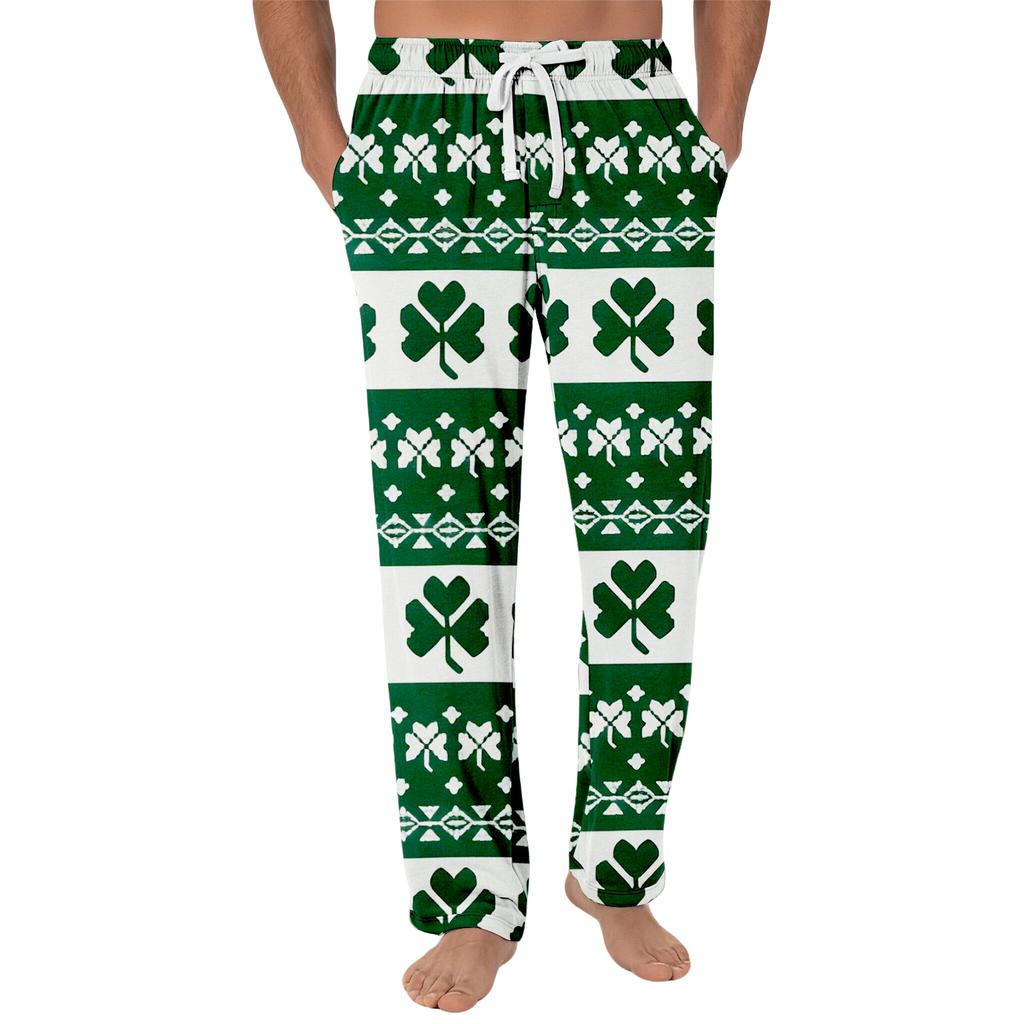 Gestreifte Pyjamahose Nachtwäsche Lässig Kordelzug Elastischer Bund Hose Bequem Gerade Yoga Lockere Hose