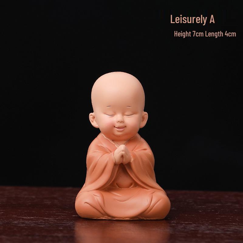 Handmade Cute Little Monk Resin Ornaments for Desktop Decoration