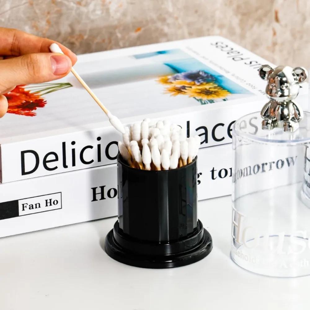 1pc Acrylic Toothpick Box Dispenser Jars with Lids Set Cute Decor Storage Containers for Cotton Ball, Cotton Swab Storage Tank
