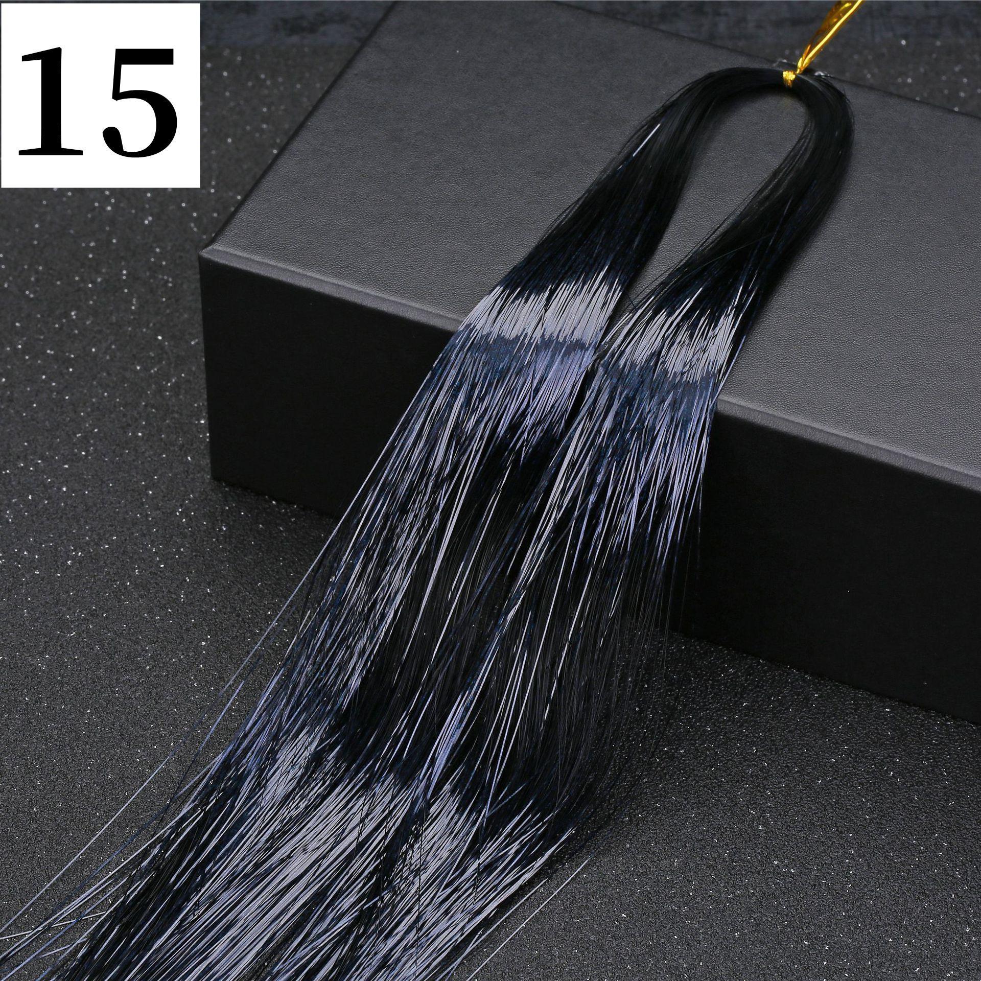 

93 см 180 пасм волосся мішура блищать голографічні блискучі нарощені моменти вечірка 2pcs