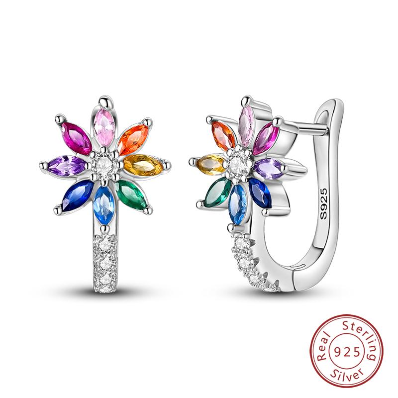 

Real 925 Silver Colorful Dragonfly Butterfly Animal Earrings For Women Exquisite Birthday Anniversary Jewelry Gifts