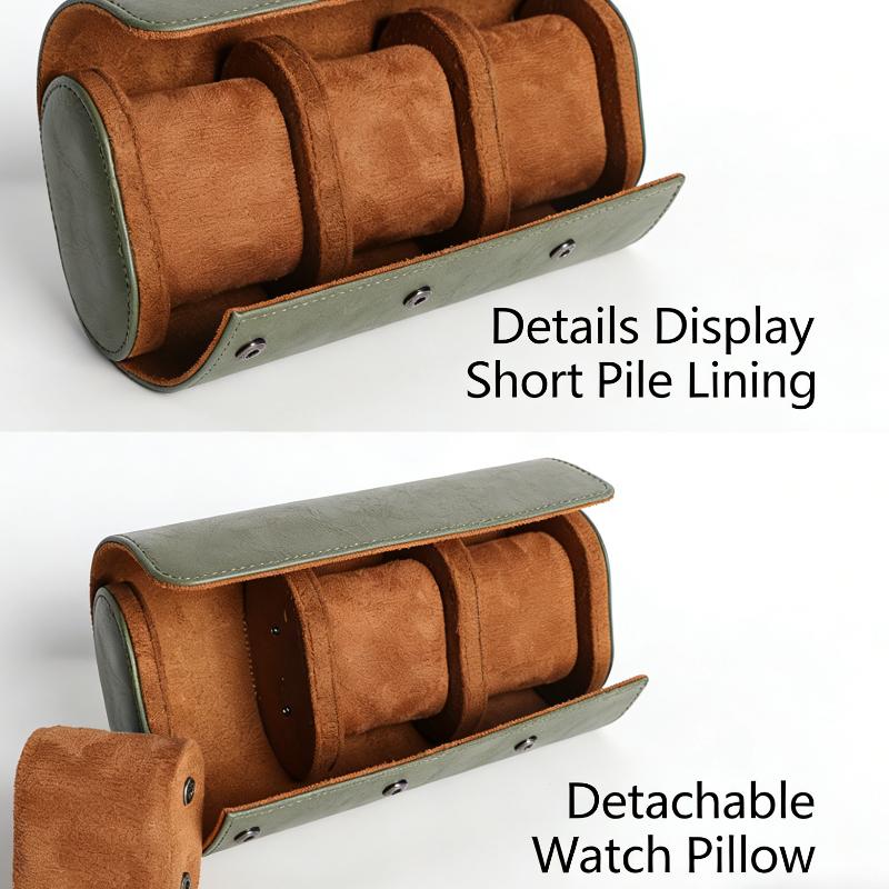 Leather Watch Roll 1 2 3 Slots Luxury Genuine Storage Box Travel Bag Watch Case Gift Box Watch Pouch For Men Women