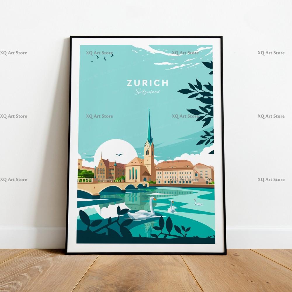 Modern Travel Print Canvas Painting Beautiful Landscape All Kinds Of Cities Poster Wall Art For Living Room Home Decor Frameless