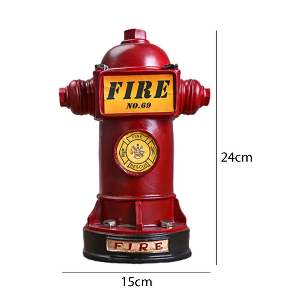 Fire Hydrant Ornaments Resin Retro Storage Box Home Furnishings Work Desk Decor Piggy Bank Container Child Adult Children