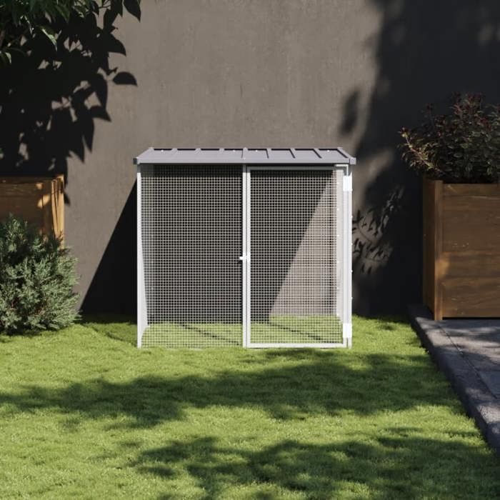 VidaXL Chicken Coop with Light Grey Roof 103x98x90 Cm Galvanized Steel, Chicken Coop, Chicken Run, Chicken Coop with Run, 172338