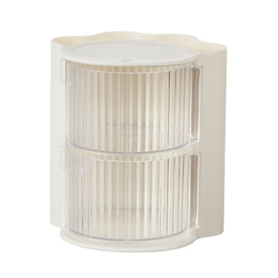 Makeup Brush Holder With Lid Clear Rotating Cosmetic Tool Organizer For Vanity
