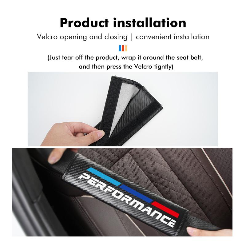 Carbon Car Seat Belt Cover Shoulder Protector Accessories For BMW Performance X1 M3 M6 F01 F02 E34 E36 E60 F10 F20 X6