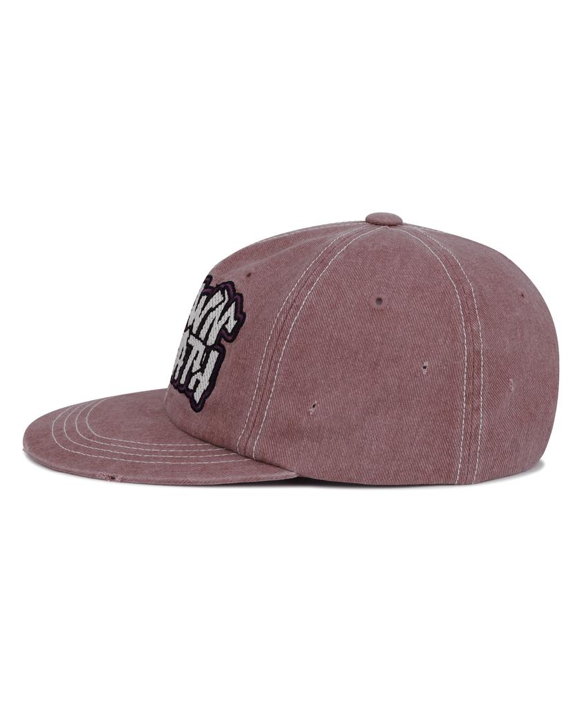 BROWNBREATH Washing Graffiti Logo Cap - Burgundy