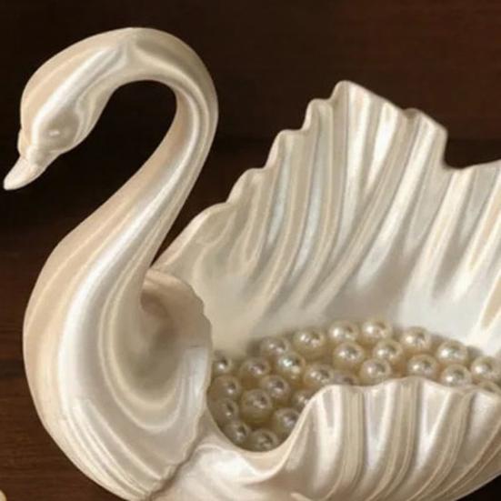 3D Printed Swan Jewelry Tray, Swan Shaped Earrings Necklace Ring Dish Tray, Decorative Keys Trinkets Holder Organizer Tray