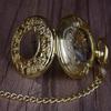 Gold Vintage Mechanical Pocket Watch Personalised Hollow Skeleton Antique Hand Wind Fob Watch For Men Women