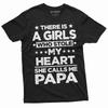 Men's Papa Daughter Shirt Girl Stole My Heart She Call Me Papa Dad Father Shirt