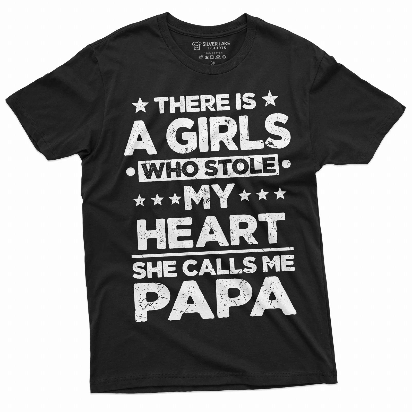 Men s Papa Daughter shirt Girl stole my heart she call me Papa Dad father Shirt XXXXL