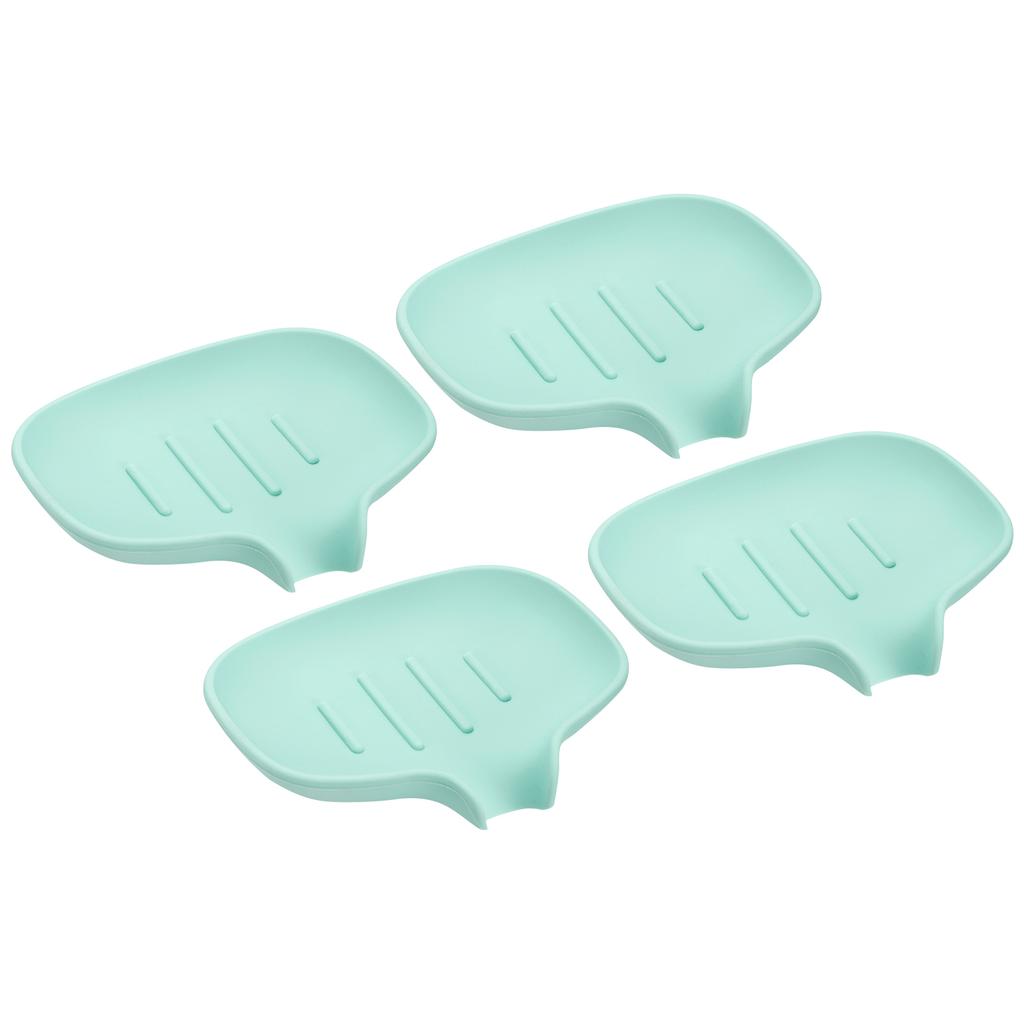 Silicone Draining Soap Pad Soap Shelf Anti Slip Pad Free Punch Soap Box for Bathtub Bathroom Accessories Kitchen Sink 1/2/4pcs