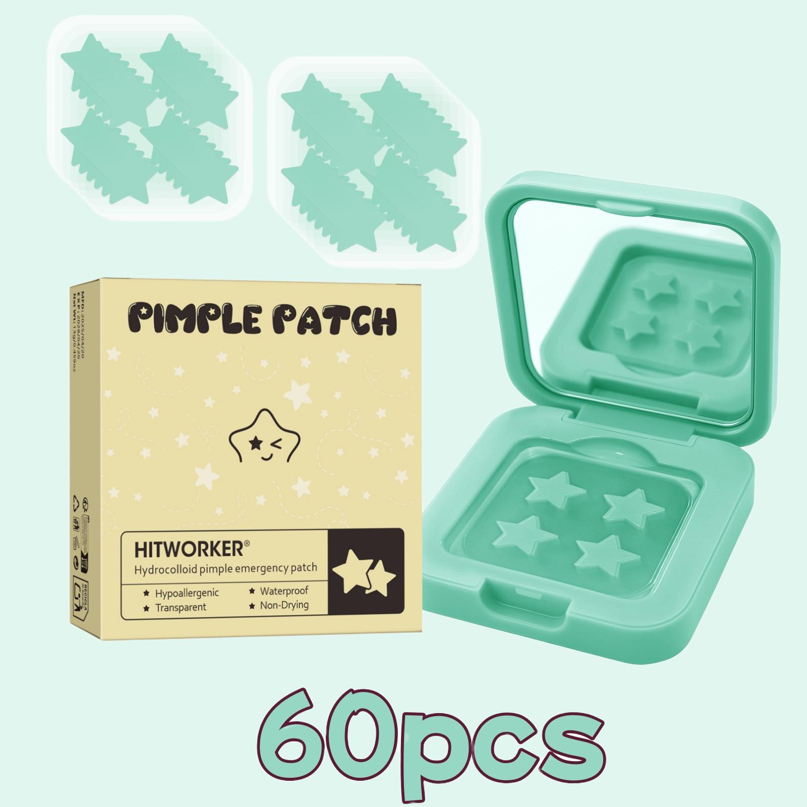

60 sheets/box of 4 cute colored star decoration stickers - water-based gel acne cover stickers with makeup mirror