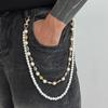 Ingemark Hip Hop Imitation Perle Bunter Strass Jeans Hosen Kette Herren Trend Kreativ Metall Anhänger Tasche Kette Partner Schmuck