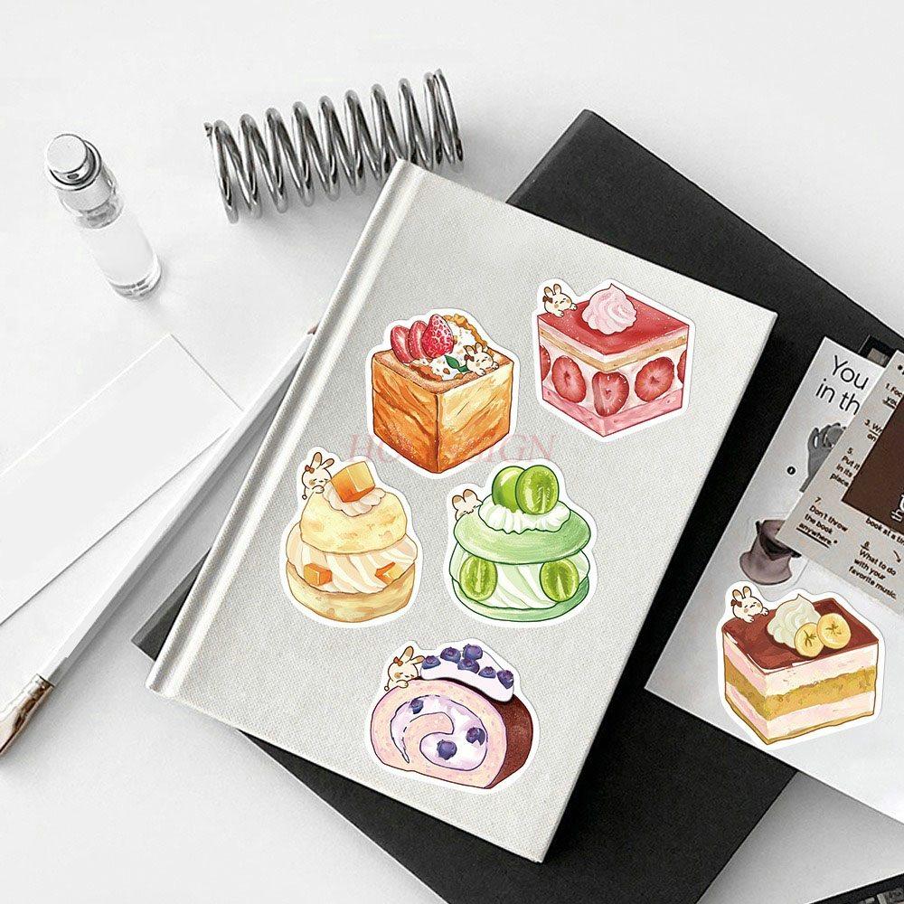 1set Cake stickers, hand drawn dessert bags, water bottles, phone cases, hand accounts, laptop decorations, art stickers