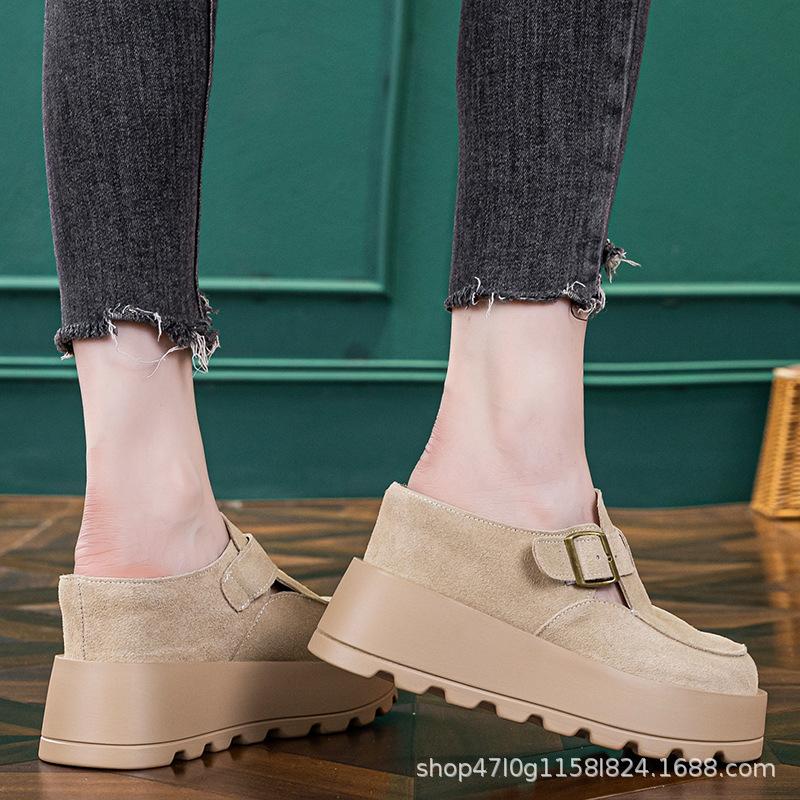 Sommer Tasche Kopf Sandalen Äußere Hausschuhe Neue Innere Höhenerhöhung Dicke Sohle Kleine Faule Schuhe A