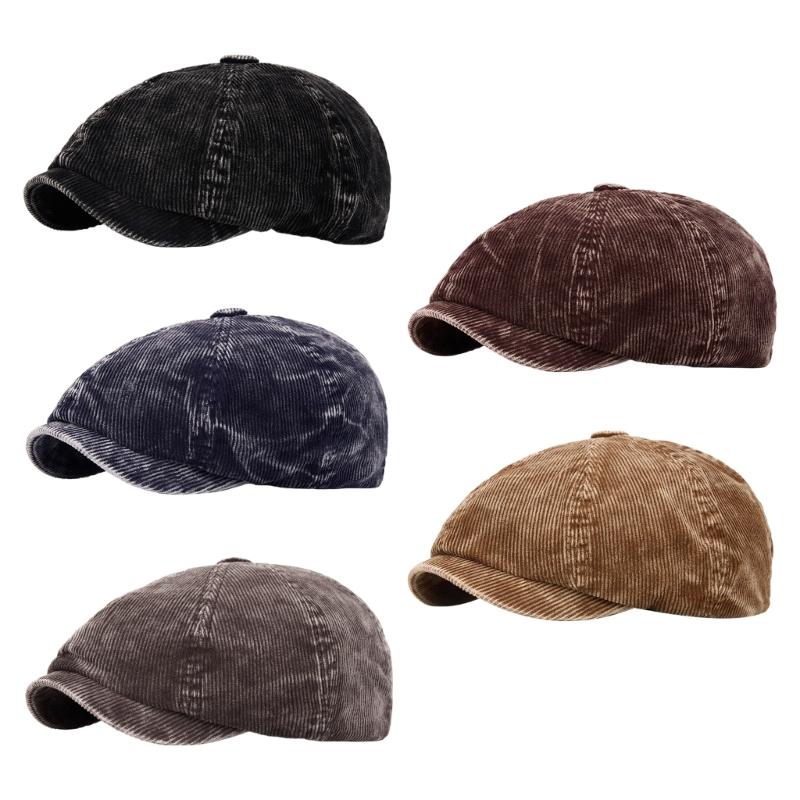 French Style Corduroy Beret For Women Breathable Cotton Blend Lightweight Design Khaki Hat For Casual Or Formal Outfits