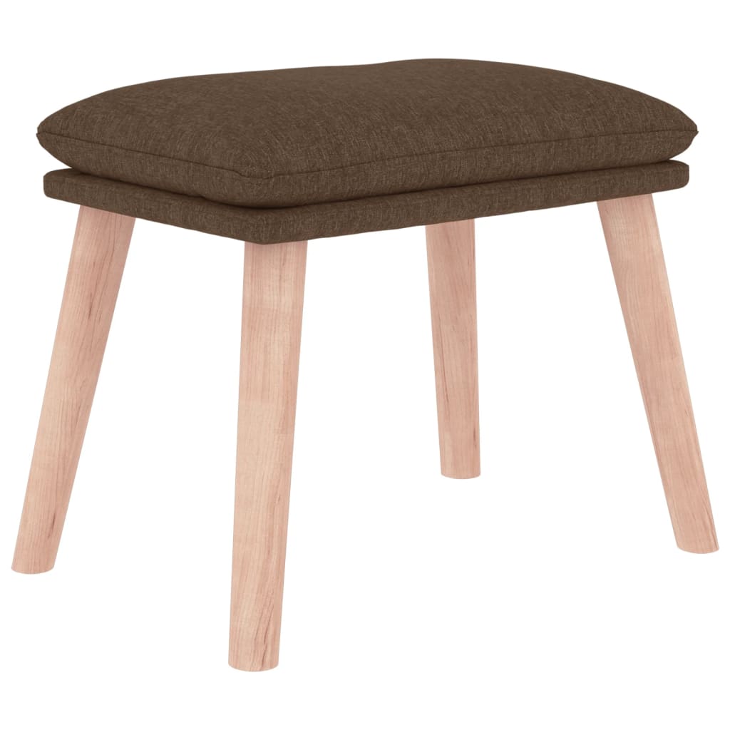 Recliner Chair with Ottoman Brown Fabric
