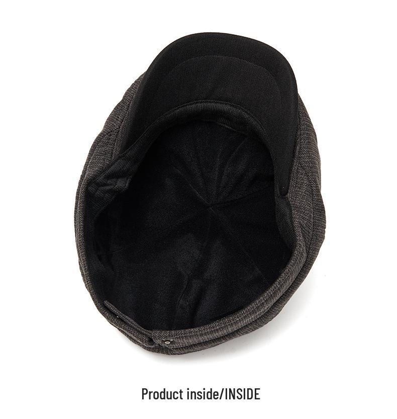 Autumn/Winter Wool Newsboy Cap: Unisex Warm Beret, British Retro Flat Cap, Men's Octagonal Duckbill Cap