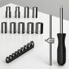 11 Pieces Metric Socket Wrench Set | Textured Grip Handle, Polished Metal Finish, Tool