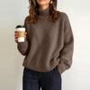 Women's Oversized Turtleneck Sweater Casual Loose Fit Knit Pullover Top