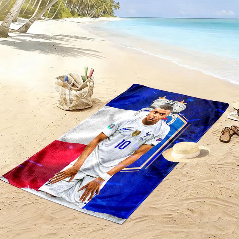 Kylian Mbappé Vibes Beach Towel, Large Soft Quick Dry Towel for Beach Camping Swimming
